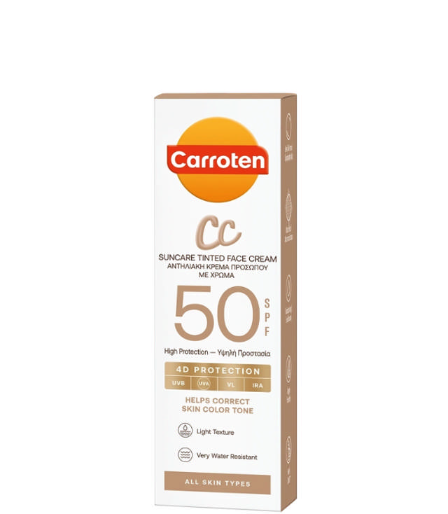 Carroten Suncare Tinted Face Cream SPF 50, 50 ml.