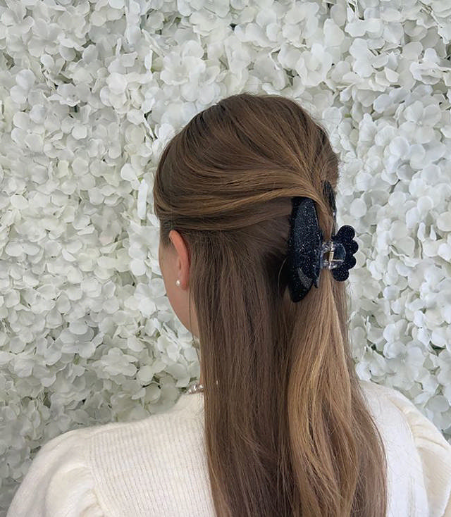 JA-NI Hair Accessories - Hair Clamps Maria, The Black Glitter