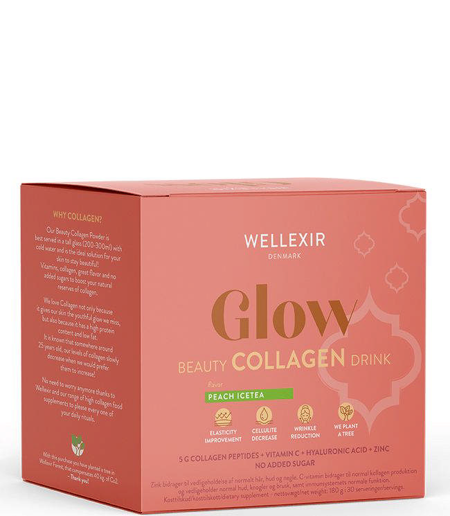 Wellexir Glow Beauty Collagen Drink Peach Ice Tea, 30 x 6 g.