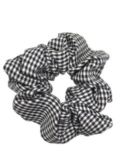 JA-NI Hair Accessories - Hair Scrunchies, The Black Thin Checkered